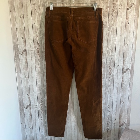 Garnet Hill Brown Skinny Corduroy Pants 6 - Picture 2 of 3